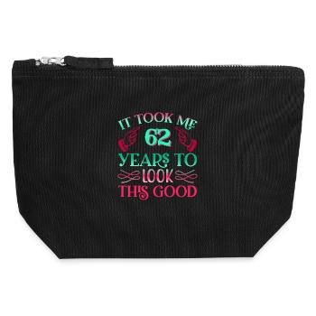 It took 62 years to look so good - Canvas Zip Pouch 12 x 13 cm - black - Front