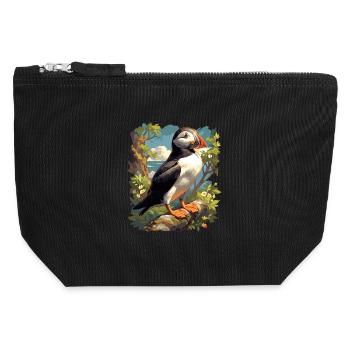 Puffin Papageientaucher - Canvas Reißverschluss-Täschchen (12 x 13 cm) - Schwarz - Vorne