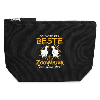 Idée de cadeau pour le gardien de zoo - Pochette zippée en toile 12 x 13 cm - noir - Devant