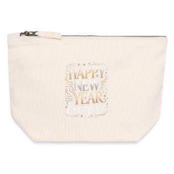Bonne année à tous Illustration du scénario - Pochette zippée en toile 12 x 13 cm - blanc naturel - Devant