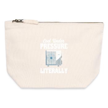 Technicien CVC - Professionnels de la ventilation Hommes - Pochette zippée en toile 12 x 13 cm - blanc naturel - Devant