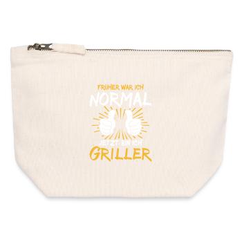 griller disant - Pochette zippée en toile 12 x 13 cm - blanc naturel - Devant