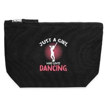 Une seule fille aime danser - Pochette zippée en toile 12 x 13 cm - noir - Devant