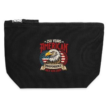 250 Jahre amerikanische Unabhängigkeit 4. Juli 2026 Prid - Canvas Reißverschluss-Täschchen (12 x 13 cm) - Schwarz - Vorne
