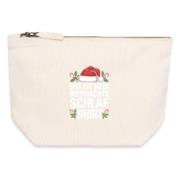 Weihnachts Schlaf Shirt Spruch - Canvas Reißverschluss-Täschchen (12 x 13 cm) - Naturweiß - Vorne