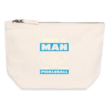Only one man loves pickleball - Canvas Zip Pouch 12 x 13 cm - nature - Front