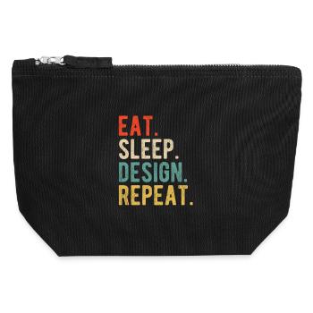 Eat Sleep Design Repiter Graphic Designer Saying - Canvas Zip Pouch 12 x 13 cm - black - Front