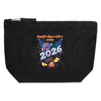Bonne année 2026 Célébrez avec style - Pochette zippée en toile 12 x 13 cm - noir - Devant