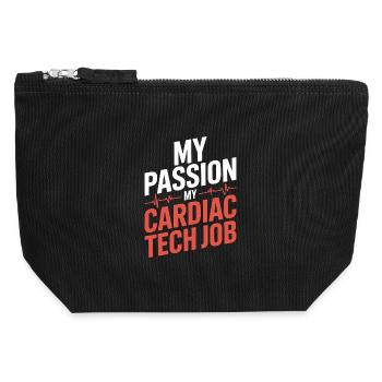 Cardiac Tech My Passion My Cardiac Sonography - Canvas Reißverschluss-Täschchen (12 x 13 cm) - Schwarz - Vorne