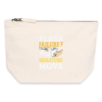 Toilet Clogging Master Funny - Canvas Zip Pouch 12 x 13 cm - nature - Front