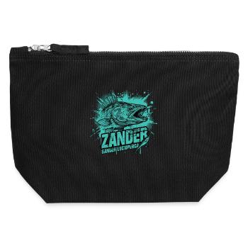Zander Angler: The predator hunter - Canvas Zip Pouch 12 x 13 cm - black - Front