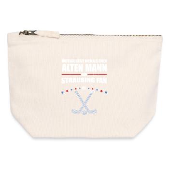Alter Mann - Straubing Eishockey Fan | Retro - Canvas Reißverschluss-Täschchen (12 x 13 cm) - Naturweiß - Vorne