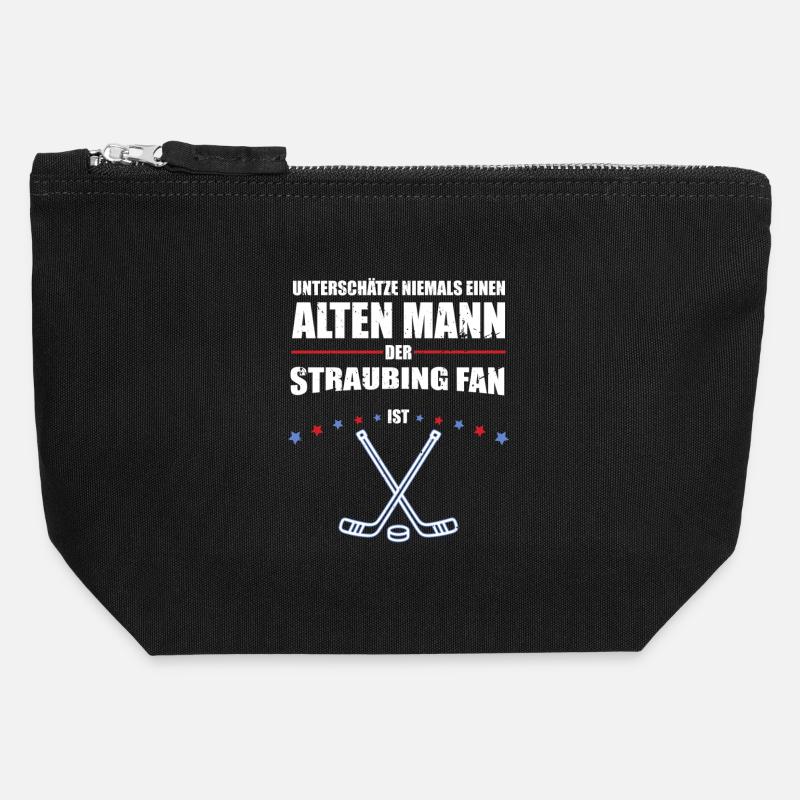 Alter Mann - Straubing Eishockey Fan | Retro - Canvas Zip Pouch 12 x 13 cm - black