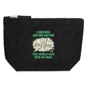 Office - Spruch - Canvas Zip Pouch 12 x 13 cm - black - Front