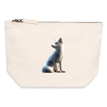 Polarfuchs Schneefuchs Eisfuchs Süßer Weißer Fuchs - Canvas Reißverschluss-Täschchen (12 x 13 cm) - Naturweiß - Vorne