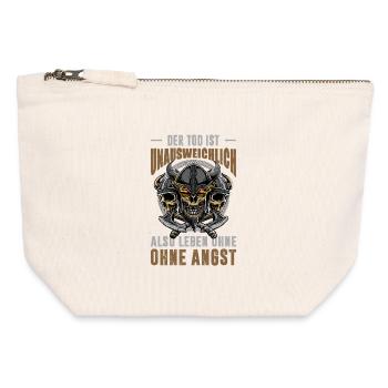 Tenues vikings Valhalla Mythologie nordique - Pochette zippée en toile 12 x 13 cm - blanc naturel - Devant