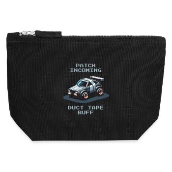 Patch: Duct Tape | RC Cars Humor - Canvas Reißverschluss-Täschchen (12 x 13 cm) - Schwarz - Vorne