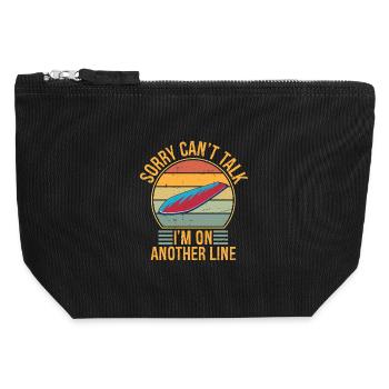 Funny Water Ski Designs for Men Women Water Skier - Canvas Zip Pouch 12 x 13 cm - black - Front