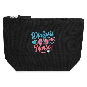 Motivation de l’infirmière en dialyse - Soins rénaux - Pochette zippée en toile 12 x 13 cm - noir - Devant