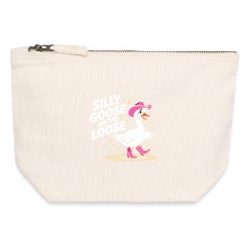 Silly Goose On The Loose - Canvas Zip Pouch 12 x 13 cm - nature - Front