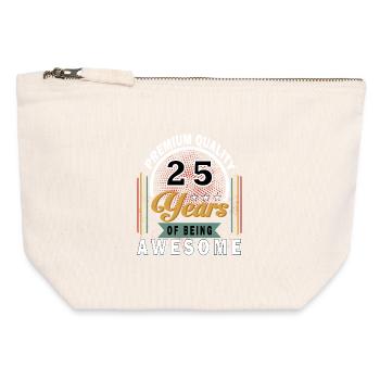 25 Jahre Großartig Jubiläumsbadge - Canvas Reißverschluss-Täschchen (12 x 13 cm) - Naturweiß - Vorne