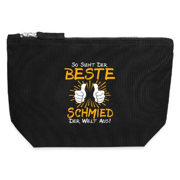 Blacksmith Gift Idea - Canvas Zip Pouch 12 x 13 cm - black - Front