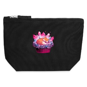 Kuschelfuchs in Kristallcupcake - Canvas Reißverschluss-Täschchen (12 x 13 cm) - Schwarz - Vorne