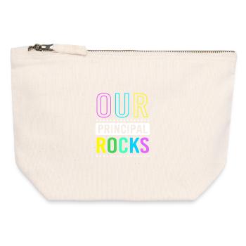 Directeur de gestion scolaire Principal de l’école Principal - Pochette zippée en toile 12 x 13 cm - blanc naturel - Devant