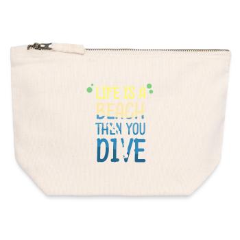 Diving Diver Snorkeling Recreational Diver - Canvas Zip Pouch 12 x 13 cm - nature - Front
