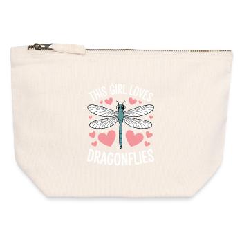 Libellules disant Libellules Drôle de cadeau des libellules - Pochette zippée en toile 12 x 13 cm - blanc naturel - Devant