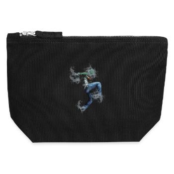 Parkour Boy - Canvas Reißverschluss-Täschchen (12 x 13 cm) - Schwarz - Vorne