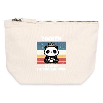 Les jeux vidéo ne sont pas une perte de temps. - Pochette zippée en toile 12 x 13 cm - blanc naturel - Devant