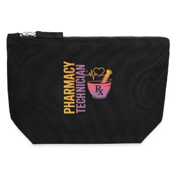 Pharmacy technician illustration - Canvas Zip Pouch 12 x 13 cm - black - Front