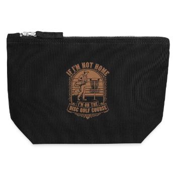 Si je ne suis pas à la maison, je suis sur le disc golf - Pochette zippée en toile 12 x 13 cm - noir - Devant