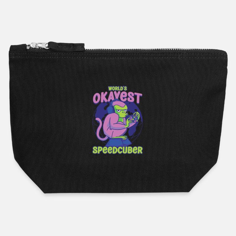Speedcubing Speed Cube Worlds Okayest Speedcuber - Canvas Reißverschluss-Täschchen (12 x 13 cm) - Schwarz