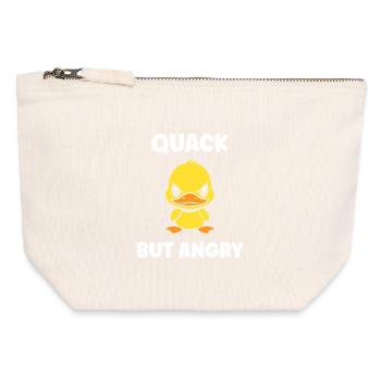 Canard Furieux Dessin Animé - Pochette zippée en toile 12 x 13 cm - blanc naturel - Devant