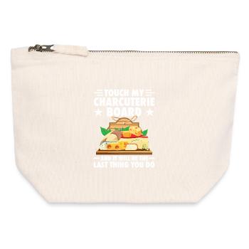 Charcuterie-Brett mit Deckel Käsefleisch-Charcuterie - Canvas Reißverschluss-Täschchen (12 x 13 cm) - Naturweiß - Vorne