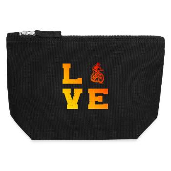 Message clair sur le VTT - Pochette zippée en toile 12 x 13 cm - noir - Devant