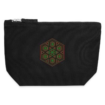 Fête de Goa Festival de Psy Trance Yoga Méditation - Pochette zippée en toile 12 x 13 cm - noir - Devant