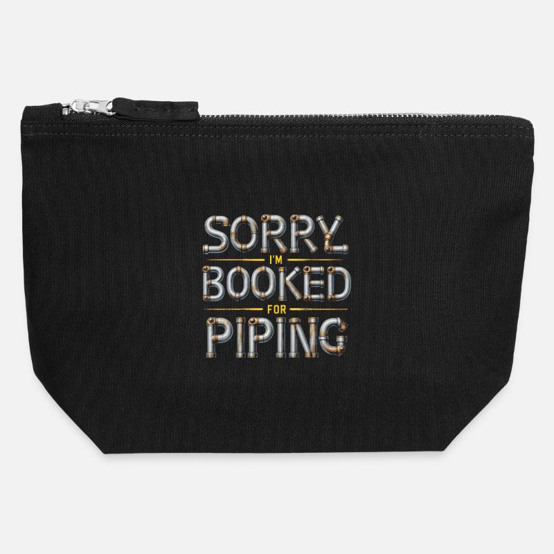 Pipe Layer Pipeline Builder - Canvas Zip Pouch 12 x 13 cm - black