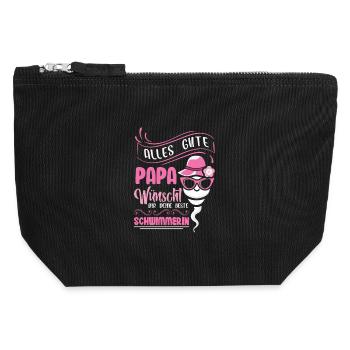 All the best dad wishes you your best swimmer - Canvas Zip Pouch 12 x 13 cm - black - Front