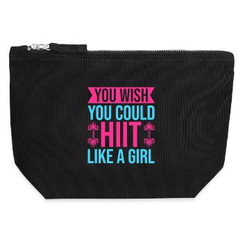 Fitness Fanatics Hiit Like A Girl Calisthenics Gym - Canvas Reißverschluss-Täschchen (12 x 13 cm) - Schwarz - Vorne