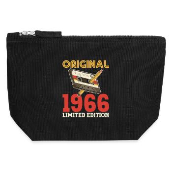 1966 60e Anniversaire 60 ans Original Vintage - Pochette zippée en toile 12 x 13 cm - noir - Devant