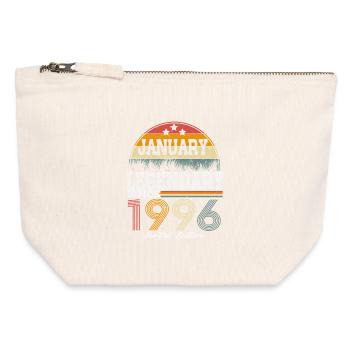 Legends-were-born-in-January-1996 - Canvas Zip Pouch 12 x 13 cm - nature - Front