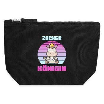 gamen - Canvas Reißverschluss-Täschchen (12 x 13 cm) - Schwarz - Vorne
