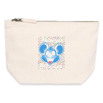 Souris de Carnaval | Hommes en costume partenaires - Pochette zippée en toile 12 x 13 cm - blanc naturel - Devant