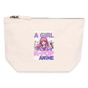 Ne sous-estimez jamais la fille qui adore la K Pop et l’Anime - Pochette zippée en toile 12 x 13 cm - blanc naturel - Devant