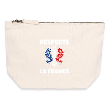 Respecte la France Aigle tricolore - Pochette zippée en toile 12 x 13 cm - blanc naturel - Devant