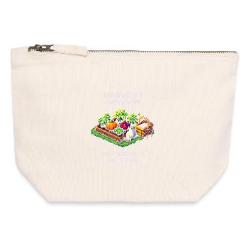 Erntezeit Bonus aktiv | Ernte & Selbstversorgung - Canvas Reißverschluss-Täschchen (12 x 13 cm) - Naturweiß - Vorne