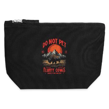 Les bisons vintage ne caressent pas les vaches duveteuses Bizons drôles - Pochette zippée en toile 12 x 13 cm - noir - Devant
